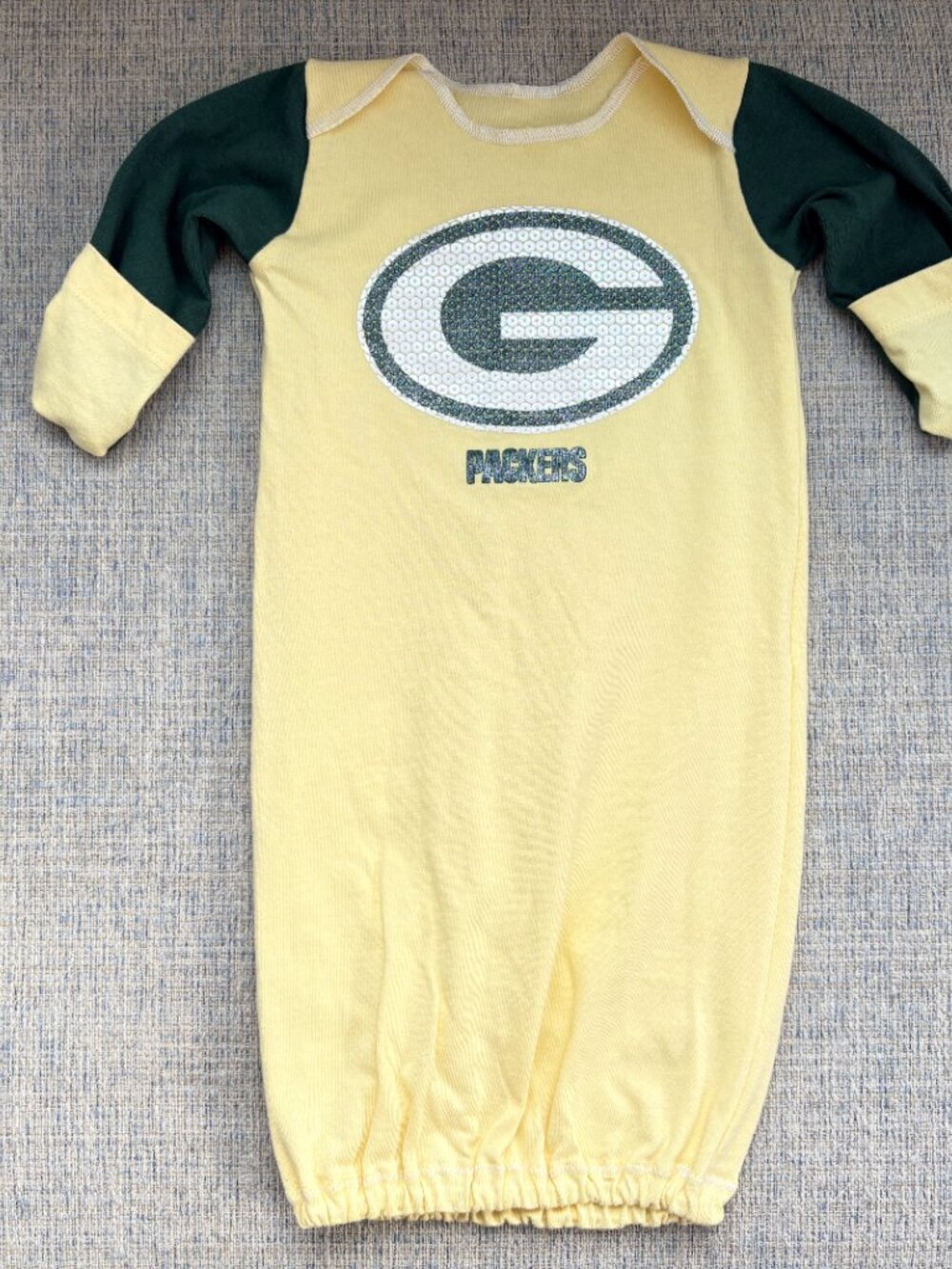 Green Bay Packers NFL Football handmade reworked tshirt newborn sleep sack 0-3 m